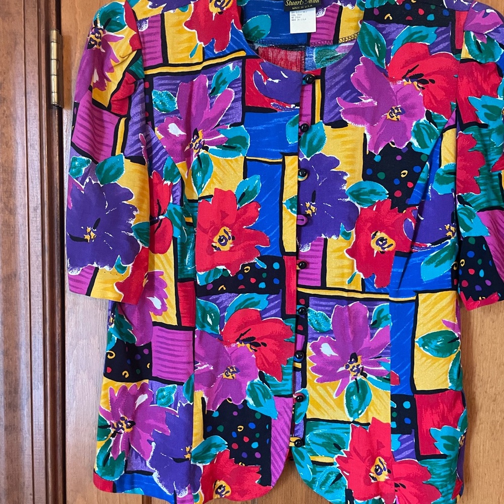 Alan Stuart Multicolor Floral Women's Top